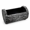Vas flori dreptunghiular pentru gradina, model scoarta copac, 34 x 21 cm, aspect rustic