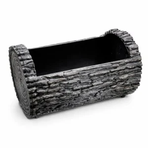 Vas flori dreptunghiular pentru gradina, model scoarta copac, 34 x 21 cm, aspect rustic