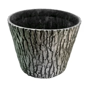 Ghiveci decorativ de gradina, model scoarta de copac, rezistent la intemperii, diametru 38 cm