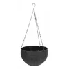 Ghiveci de flori suspendat, gri, 26x16 cm