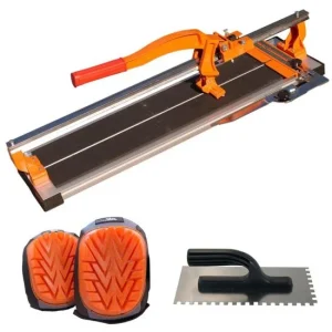 Masina de taiat gresie si faianta, aparat profesional, dispozitiv cu rulmenti, 60 cm, cu genunchiere si gletiera cu zimti, Richmann Exclusive