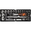Set capete tubulare scurte cu cheie, sertar TIP A (385x150 mm) pentru dulap mobil, 1/2", 8-32 mm, 25 elemente, RICHMANN EXCLUSIVE