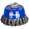 Perie sarma otel, tip cupa, cu toroane, M14, 80 mm, Richmann 
