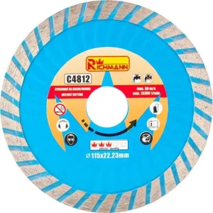 Disc diamantat super turbo, beton, taiere rapida umeda si uscata, 115 mm/22.23 mm, Richmann