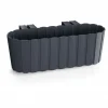Jardiniera decorativa, suport plastic, antracit, 4.9 L, 38.3x21.2x13 cm, Boardee Hook Old