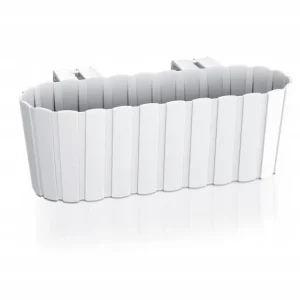 Jardiniera decorativa, suport plastic, alb, 4.9 L, 38.3x21.2x13 cm, Boardee Hook Old