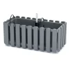 Jardiniera decorativa, suport metalic, sistem irigare,​​​​​​​ gri, 38x18x16.2 cm, Boardee Fencycase W Old