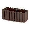 Jardiniera decorativa, suport metalic, sistem irigare,​​​​​​​ maro, 38x18x16.2 cm, Boardee Fencycase W Old