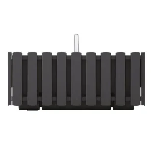 Jardiniera decorativa, suport metalic, sistem irigare,​​​​​​​ antracit, 38x18x16.2 cm, Boardee Fencycase W Old