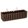 Jardiniera decorativa, suport metalic, sistem irigare,​​​​​​​ maro, 58x18x16.2 cm, Boardee Fencycase W Old
