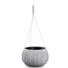 Ghiveci decorativ cu lant, rotund, gri, 2.3 L, 23.8x16.1 cm, Beton Bowl