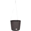 Ghiveci decorativ cu lant, rotund, maro, 25.6x21.9 cm, Rato Round WS