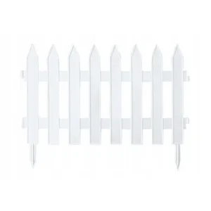 Gard de gradina decorativ, din plastic, alb, set 7 buc, 3.2 m x 35 cm