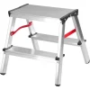 Scara aluminiu, 2 tronsoane, 1 treapta, platforma, max 125 kg, 0.44 m, Strend Pro