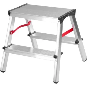 Scara aluminiu, 2 tronsoane, 1 treapta, platforma, max 125 kg, 0.44 m, Strend Pro