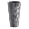 Ghiveci decorativ de flori, rotund, inalt, gri, 18/45 L, 39x70.8 cm, Sandy Slim