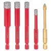 Set burghie diamantate uscate, burghiu de sticla, 5 piese, 6-8-10-12 mm, HEX, Strend Pro Premium