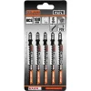 Panza, lama, fierastrau pendular, pentru lemn, HCS, prindere tip T, taiere precisa, 6 TPI, set 5 buc, 100 mm, Richmann Exclusive