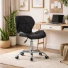 Scaun de birou, Artool, Avola, rotativ, piele ecologica, negru, 47.5x55.5x84.5 cm