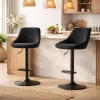 Scaun de bucatarie/bar, Artool, Kast, rotativ, catifea neagra, picior metal negru, 45.5x49x105 cm