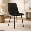 Scaun bucatarie/living, Artool, Turin, catifea neagra, picioare metal negru, 44.5x53x88.5 cm