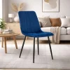 Scaun bucatarie/living, Artool, Lava, catifea bleumarin, picioare metal negru, 43x51x90 cm