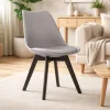 Scaun bucatarie/living, Artool, Mark, PP gri, picioare negre, 49x55.5x82.5 cm