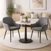 Scaun stil fotoliu bucatarie/living, Artool, Lugo, catifea gri, picioare metal negru, 57.5x56.5x86.5 cm