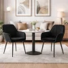 Scaun stil fotoliu bucatarie/living, Artool, Lugo, catifea neagra, picioare metal negru, 57.5x56.5x86.5 cm