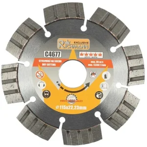 Disc diamantat segmentat, beton armat, caramida, taiere uscata, 115 mm/22.23 mm, Richmann Exclusive