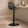 Scaun de bucatarie/bar, Artool, Hoga, rotativ, PP negru, picior metal negru, 38x40x81-102 cm