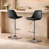 Scaun de bucatarie/bar, Artool, Hoga, rotativ, PP negru, picior metal argintiu, 38x40x81-102 cm