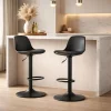 Scaun de bucatarie/bar, Artool, Hoga, rotativ, PP negru, picior metal negru, 38x40x81-102 cm