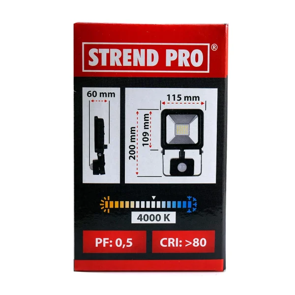 Proiector lucru, LED, cu senzor, 20 W, 1600 lm, IP44, Strend Pro