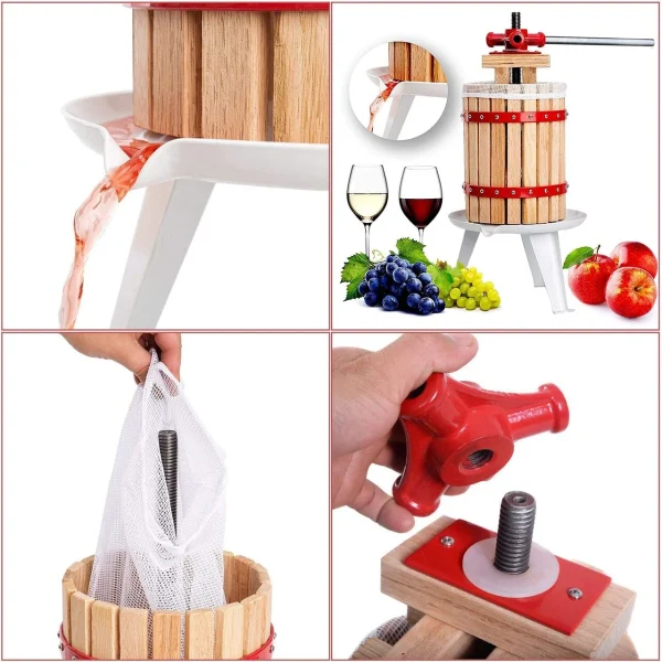 Teasc, presa, pentru zdrobit struguri, fructe, 6 L, 27x56 cm