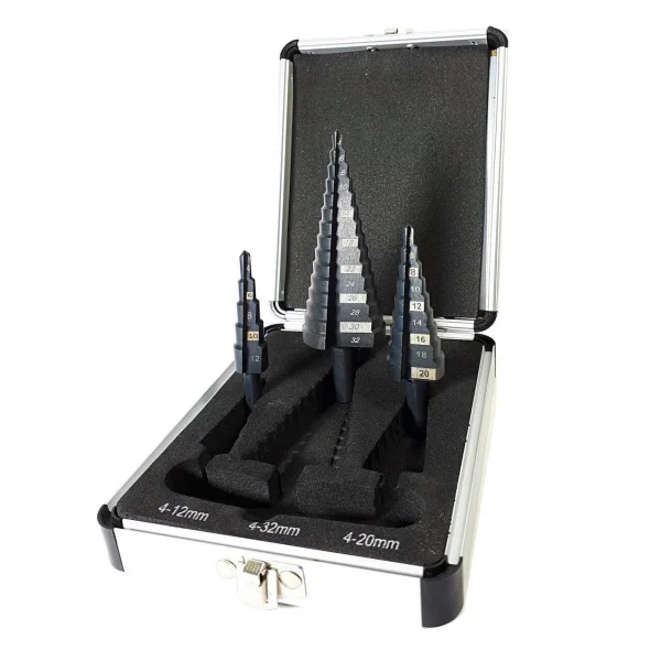 Burghie pentru metal, in trepte, nitrura de titan, set 3 buc, 4-12/20/32 mm, Richmann Exclusive