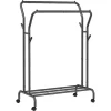 Suport mobil cu roti pentru haine, Artool, cu raft incaltaminte, otel, negru, max 100 kg, 103.5x52.5x155 cm