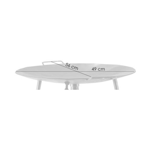 Disc pentru gratar, metalic, cu arzator, picioare, 49x77 cm, Perfect Home