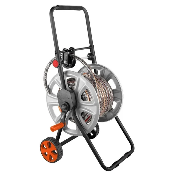 Furtun de gradina cu carucior, 6 straturi, antirasucire, pistol de stropit, accesorii, 1/2", 50 m, NEO