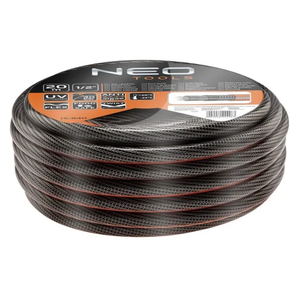 Furtun de gradina, antirasucire, 6 straturi, 1/2", 20 m, NEO