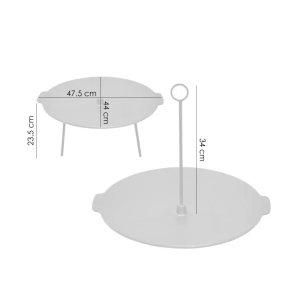 Disc pentru gratar, fonta, 2 functii, cu picioare si agatator, 44x23.5 cm, Perfect Home