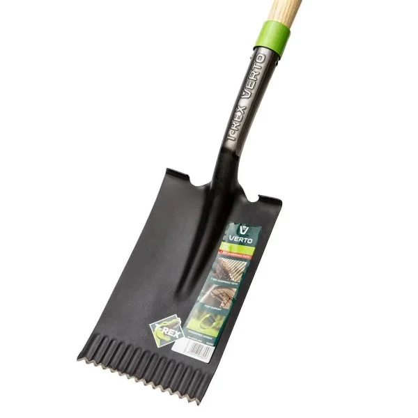 Harlet, cazma, drept, cu coada lemn, zimtat, 17.5x28 cm, 115 cm, Verto