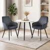 Scaun stil fotoliu bucatarie/living, Artool, Solden, catifea gri inchis, picioare metal negru, 55x45.5x83.5 cm