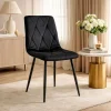 Scaun bucatarie/living, Artool, Libra, catifea neagra, picioare metal negru, 44x40x88.5 cm