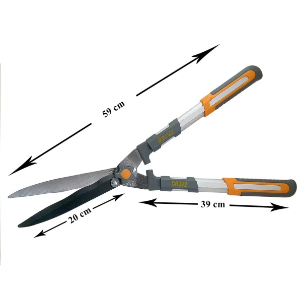 Foarfeca gard viu, arbusti, lama teflonata, otel japonez SK 5, 59 cm, maner aluminiu, Richmann Exclusive