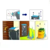Suport pentru saci de gunoi cu roti pentru gradina, carucior transport navete max 50 kg 120 l