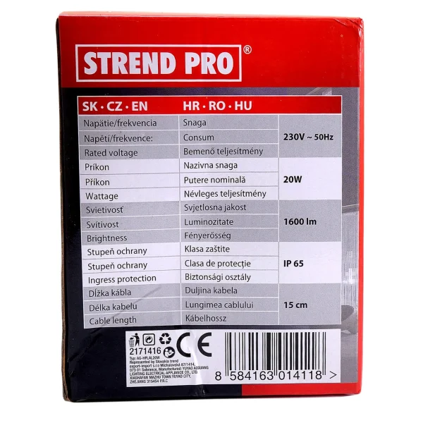 Proiector lucru, LED, 20 W, 1600 lm, IP65, Strend Pro