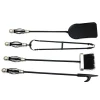 Set accesorii semineu, suport cu 4 piese, nichelate, 66 cm 