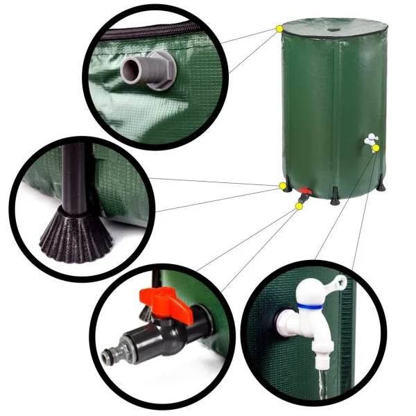 Rezervor pliabil pentru apa de ploaie, 250 L, cu robinet