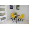 Masa stil scandinav, Artool, rotund, MDF si lemn, maro rustic, 60x73 cm